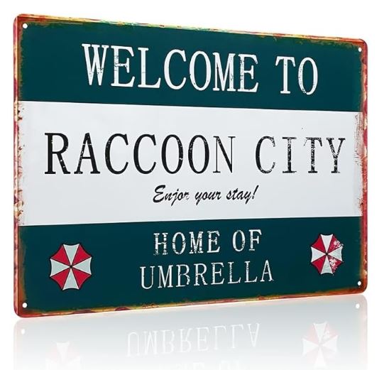 Welcome to Raccoon City Metal Sign