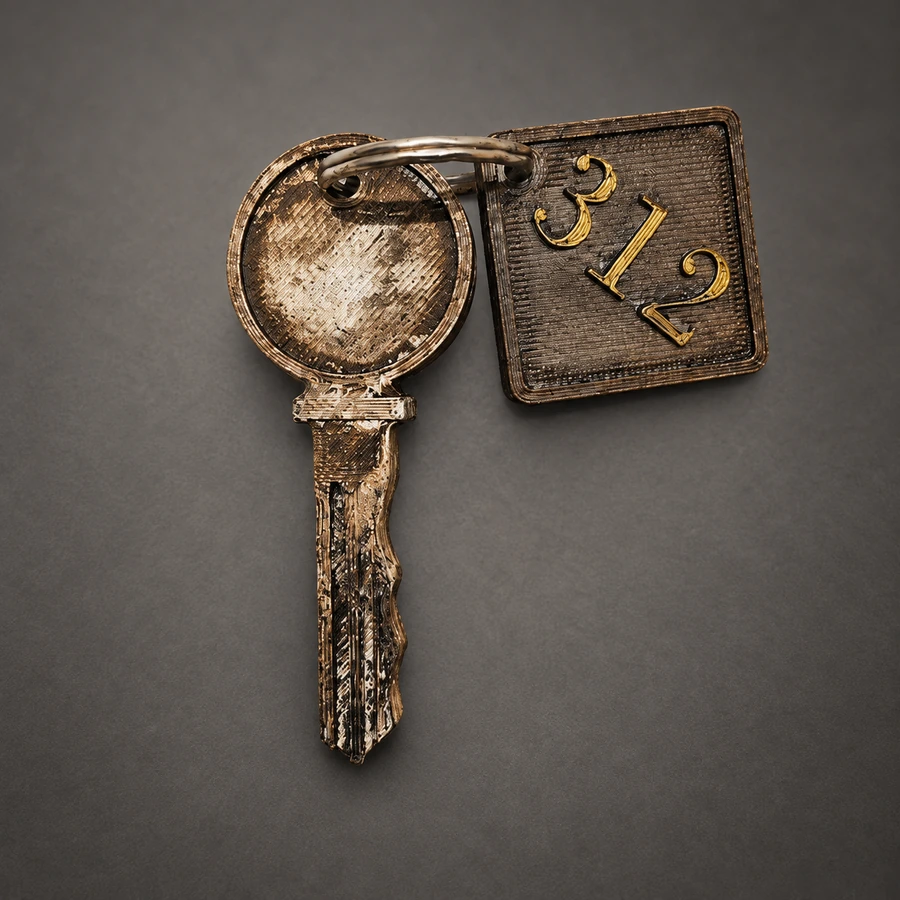 Silent Hill 2 Room 312 — PLA Replica Key and Tag