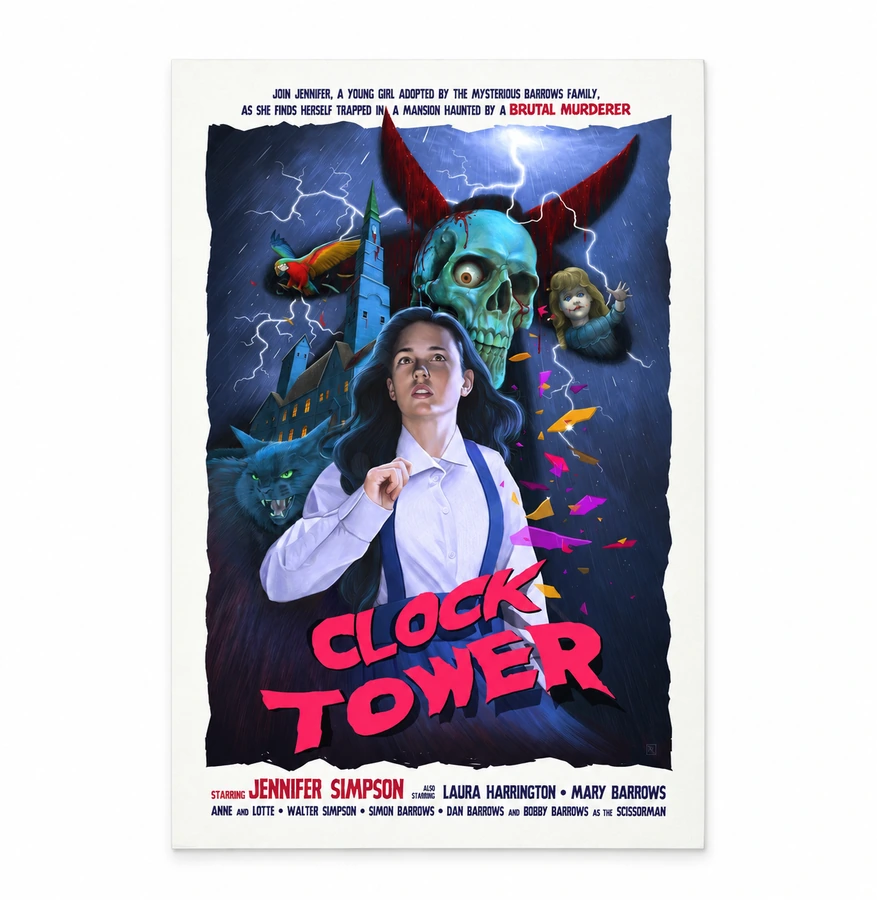 Clock Tower Title Giclée Poster — 8 × 12-inch