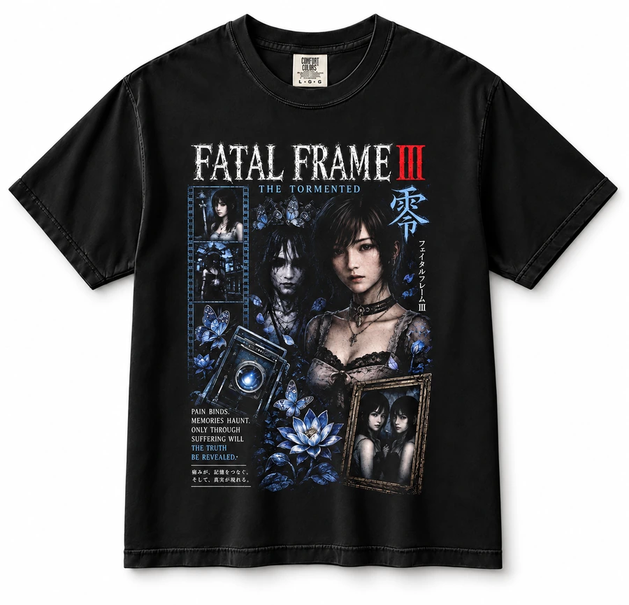 Fatal Frame III Black Graphic Shirt — Comfort Colors, Size L